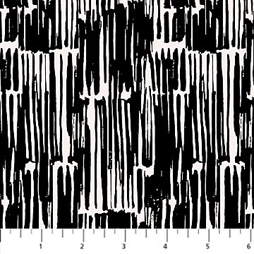 Cotton Print Black Brush Strokes Ink and Earth Fabric 44/45"