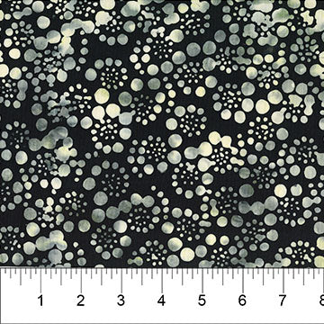 Cotton Print Black Bubble Cluster Fabric 44/45"