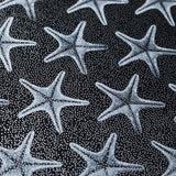 Sea Star Polyester Spandex Fabric - Multi-Color Sea Star Print, 58/60" Width (1 Yard)