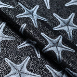 Sea Star Polyester Spandex Fabric - Multi-Color Sea Star Print, 58/60" Width (1 Yard)
