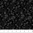 Cotton Print Black Gray Nature's Sketchbook Fabric 44/45"