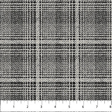Cotton Flannel Fabric Black Gray Glen Check