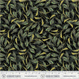 Cotton Print Black Greenery Midnight Blooms Fabric 44/45