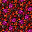 Cotton Wideback Fabric Black Hot Midnight Floral 108"