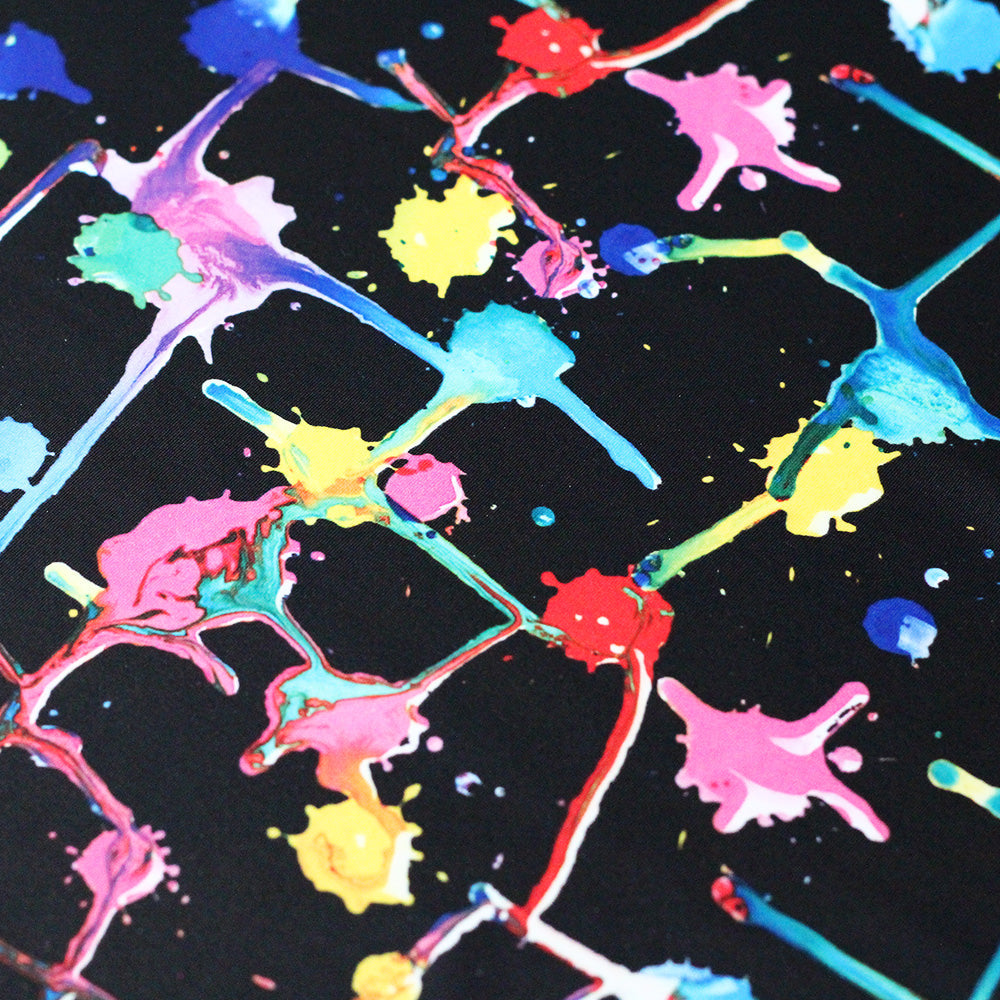 Spot On Polyester Spandex Fabric - Multiple Colors, Paint Splatter Print, 58/60" Width (1 Yard)