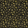 Cotton Wideback Fabric Black Snowflakes 108"