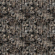 Cotton Print Black Steam & Steel Train Mechanical Gears Fabric 44/45