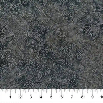 Cotton Batik Wideback Fabric Black Stormy Weather Matera 108"
