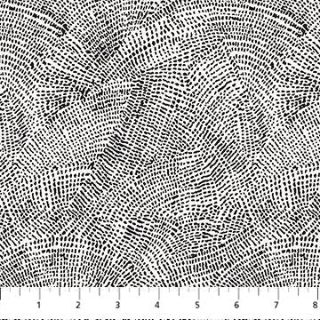 Cotton Print Black Texture Ink and Earth Fabric