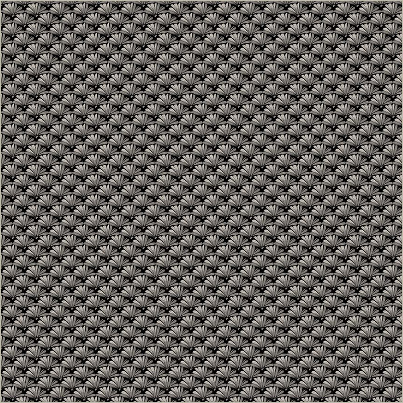 Cotton Print Black Verona Fanned Fabric 44/45