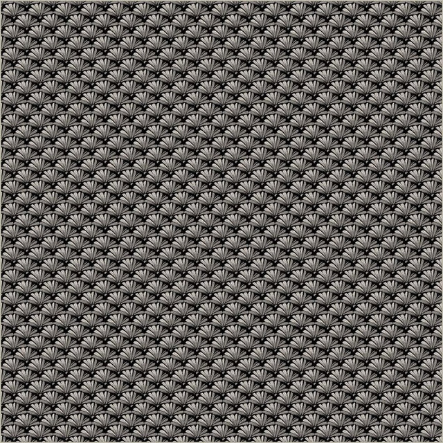 Cotton Print Black Verona Fanned Fabric 44/45