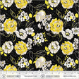 Cotton Print Black Verona Fiori Fabric 44/45"