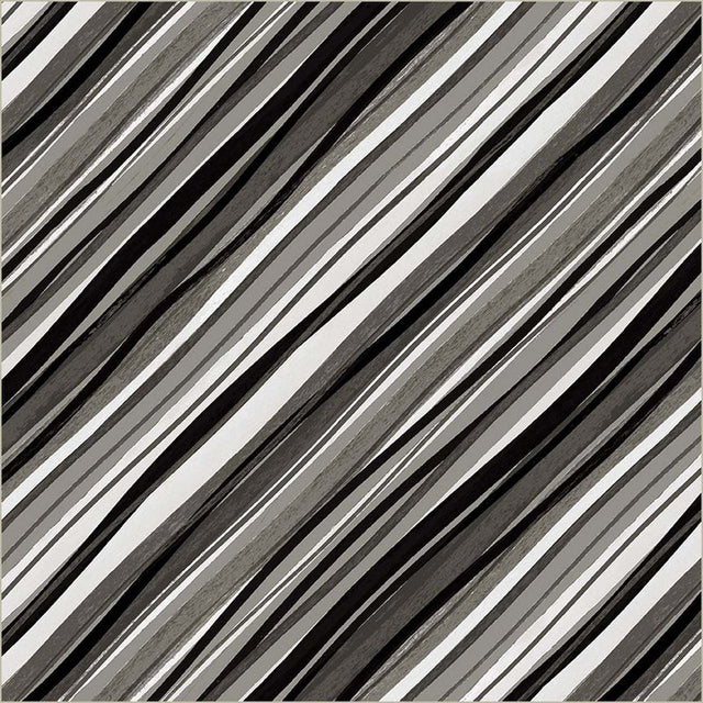 Cotton Print Black Verona Painted Stripe Fabric