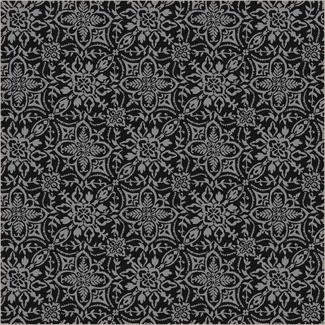 Cotton Fabric Black Verona Tiling 44/45"