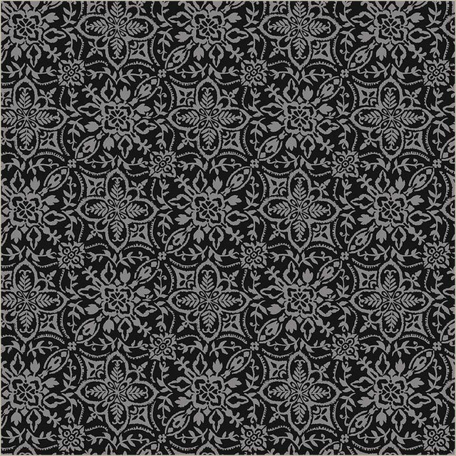 Cotton Fabric Black Verona Tiling 44/45"