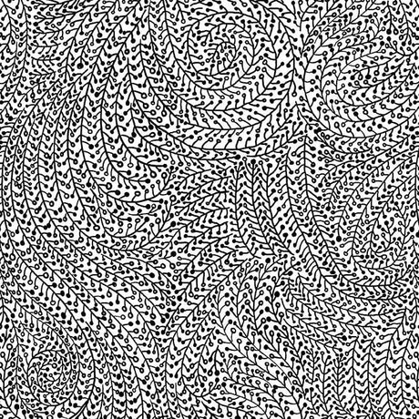 Cotton Wideback Fabric Black Vine Maze 108"