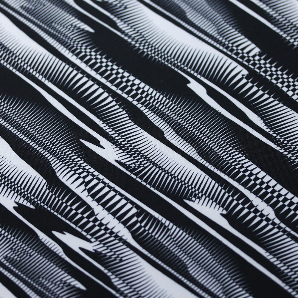 Optic Wave Polyester Spandex Fabric - Black/White Marble, 58/60" Width (1 Yard)
