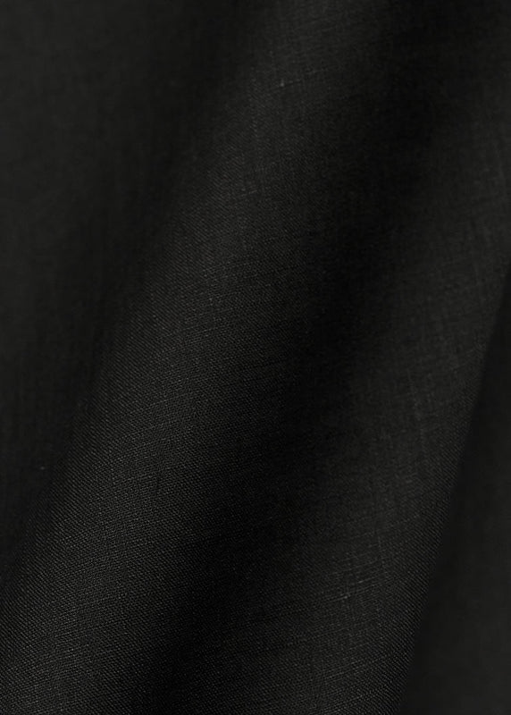 1 Yard Lightweight Black Linen Fabric Flat Solid 58 Inches Wide for Apparel and Crafts