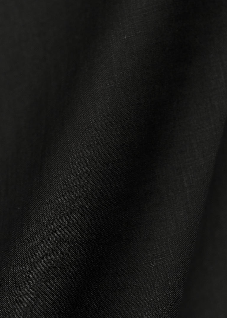 1 Yard Lightweight Black Linen Fabric Flat Solid 58 Inches Wide for Apparel and Crafts