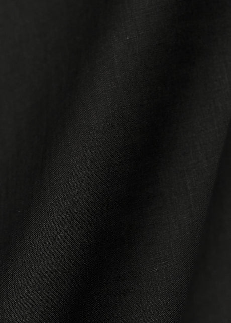 1 Yard Softened Black Linen Fabric Lightweight Solid 58 Inches Wide for Apparel and Home Décor