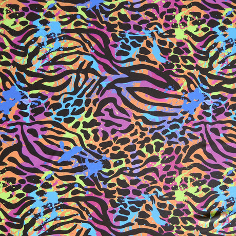 Swim Knit Poly Spandex Animal Print with Pop