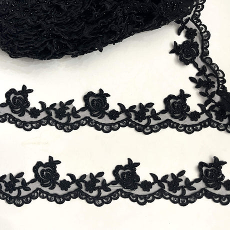 Beaded Corded Lace Trim