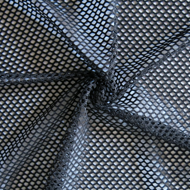 Black Diamond Poly Spandex Mesh Fabric