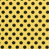 Swim Knit Nylon Spandex Black Polka Dots on Yellow