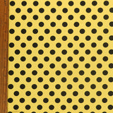 Swim Knit Nylon Spandex Black Dime Polka Dots on Yellow