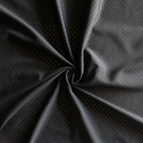 Mesh Repreve Recycled Polyester Spandex Knit Fabric - Black Laser Punch