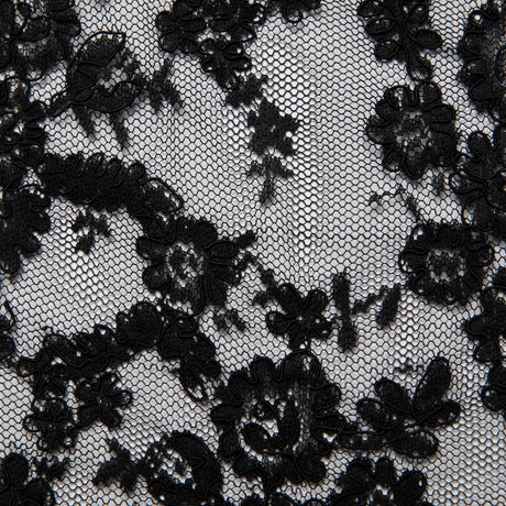 1 Yard Re-Embroidered Lace Fabric Cord Extravagant Floral Design Luxurious