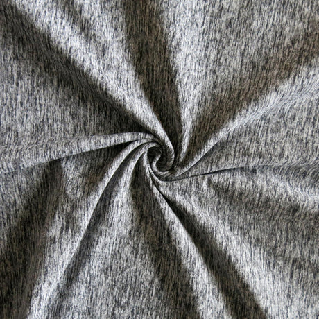 Poly Spandex Jersey Knit Fabric Grey/Black Marl