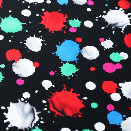 Foxy Lady Dots Nylon Spandex Fabric - Multiple Colors, Paint Splatter Dots, 58/60" Width (1 Yard)