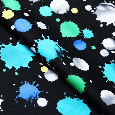 Foxy Lady Dots Nylon Spandex Fabric - Multiple Colors, Paint Splatter Dots, 58/60" Width (1 Yard)