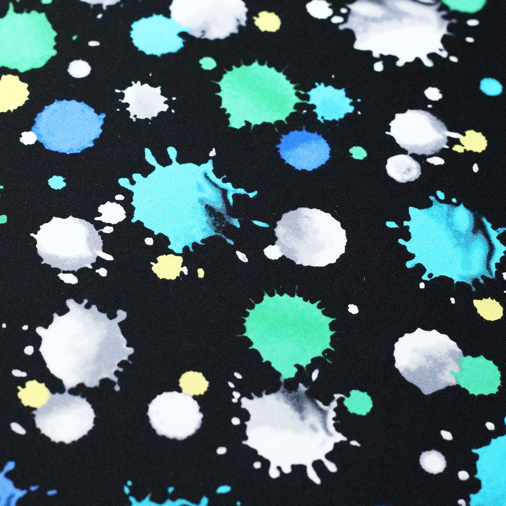 Foxy Lady Dots Nylon Spandex Fabric - Multiple Colors, Paint Splatter Dots, 58/60" Width (1 Yard)