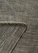 1 yarda de tela excepcional de lino irlandés puro con rayas de tweed negro, ancho 62"/60"