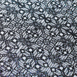 Splice And Dice Polyester Spandex Fabric - Black And White Geometric, 58/60" Width (1 Yard)