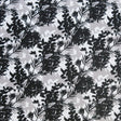 Swim Knit Poly Spandex Black and White Floral Bunches