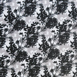 Swim Knit Poly Spandex Black and White Floral Bunches