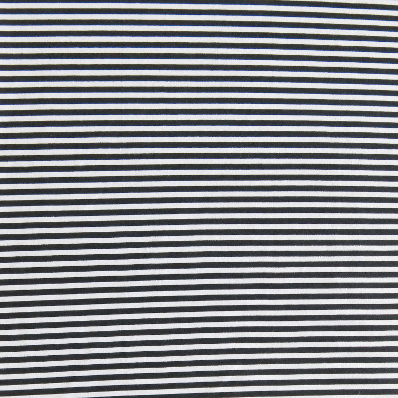 Swim Knit Black and White Narrow Stripe Nylon Spandex