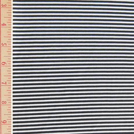 Swim Knit Black and White Narrow Stripe Nylon Spandex