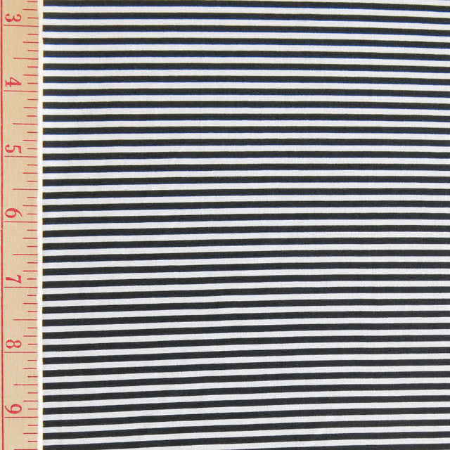 Swim Knit Black and White Narrow Stripe Nylon Spandex