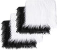 Faux Fur Fabric Squares White Black Pack