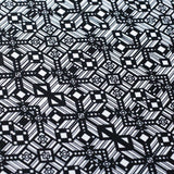 Splice And Dice Polyester Spandex Fabric - Black And White Geometric, 58/60" Width (1 Yard)