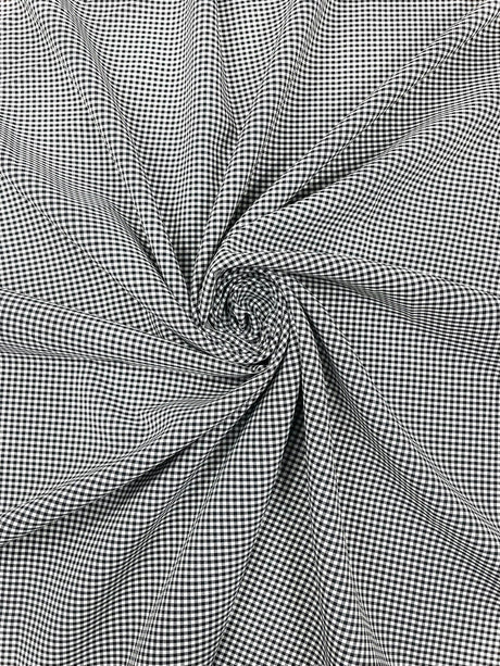 Gingham 1/8 Squares Polyester Poplin Fabric - Checkered Gingham, 60" Width (1 Yard)