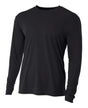 A4 N3165 Cooling Performance Long Sleeve Micro Poly Interlock Fabric - Black, Long Sleeve, UPF 44+, Moisture Wicking (1 Piece)