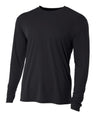A4 N3165 Cooling Performance Long Sleeve Micro Poly Interlock Fabric - Black, Long Sleeve, UPF 44+, Moisture Wicking (1 Piece)