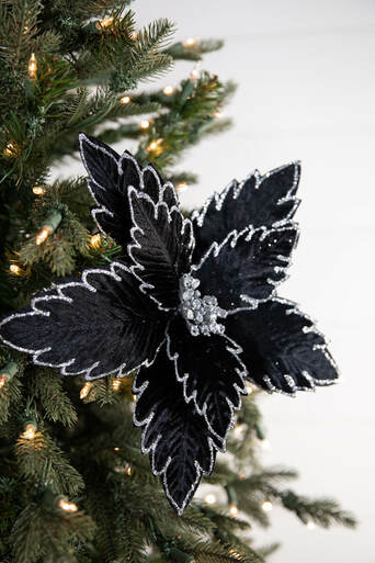 22” x 13" Black Poinsettia Stem