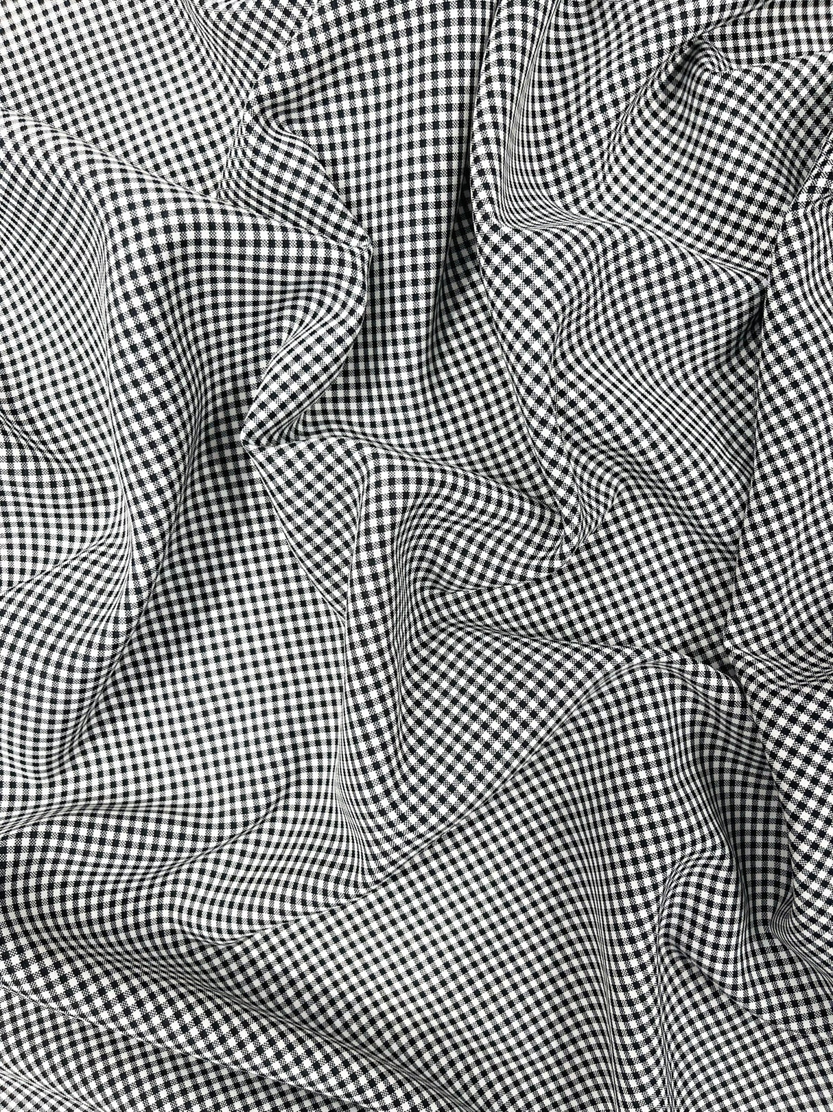 Gingham 1/8 Squares Polyester Poplin Fabric - Checkered Gingham, 60" Width (1 Yard)