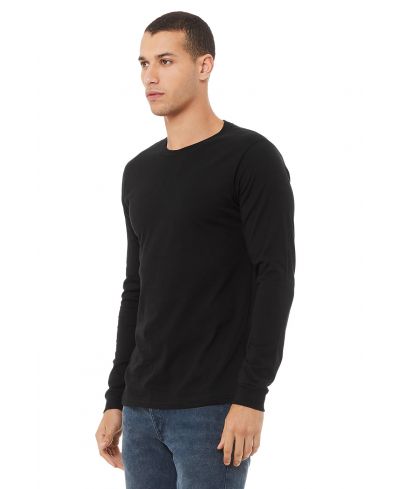 Bella Canvas 3501 Long Sleeve Cotton Fabric - Black, Long Sleeve, Crew Neck (1 Piece)